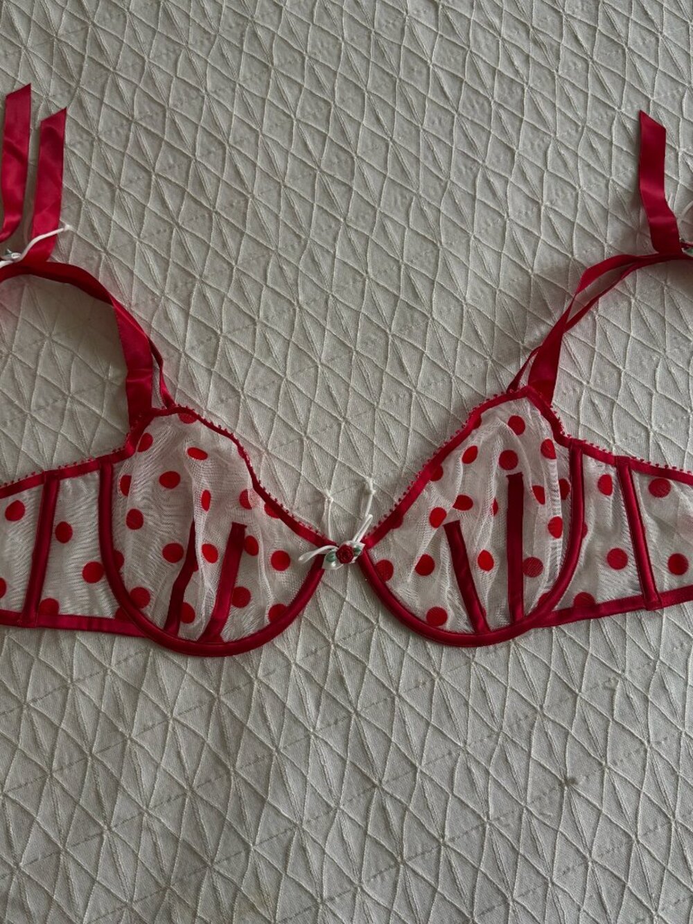 For Love & Lemons Indy Underwire Bra - Red NWT XL